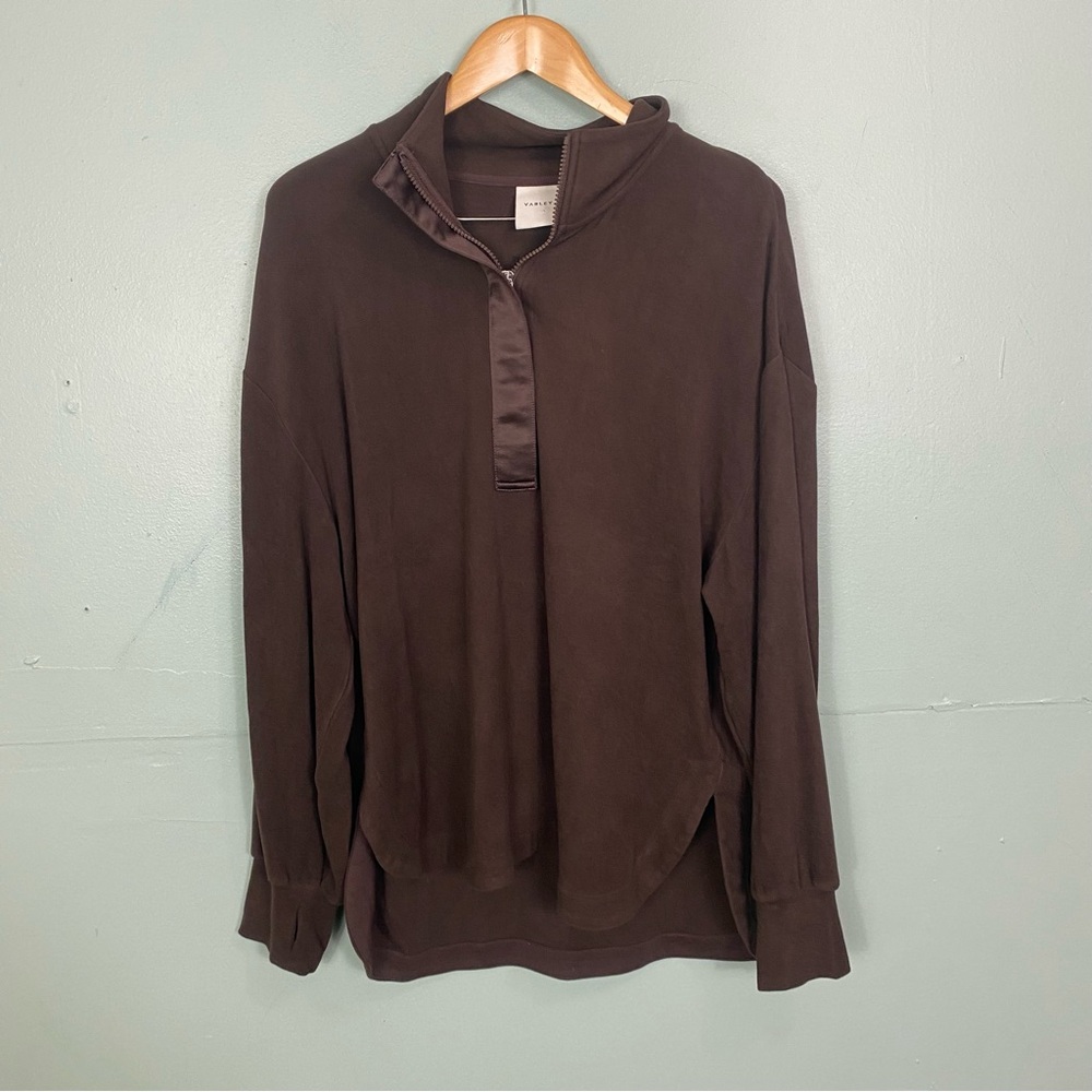 Varley Roeder Half Zip Midlayer Brown Pullover Fleece Sweater Large
